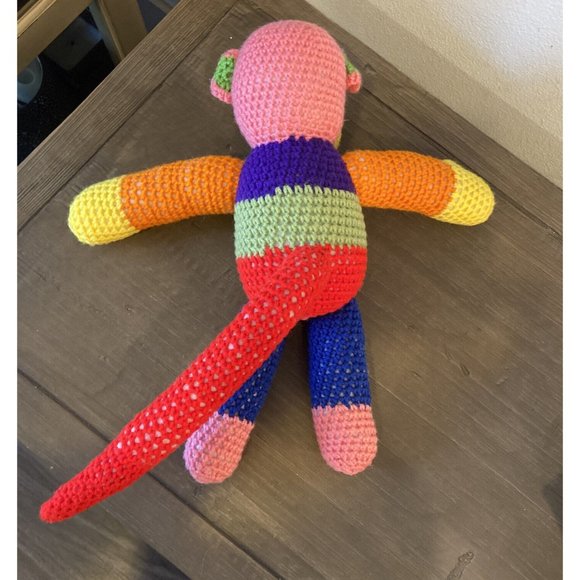 Crochet Rainbow Monkey 10” Inches Tall hobbyist - Picture 5 of 10